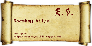 Rocskay Vilja névjegykártya
